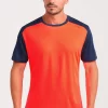 Camiseta Manga Corta Limit Naranja Fl Or Navy