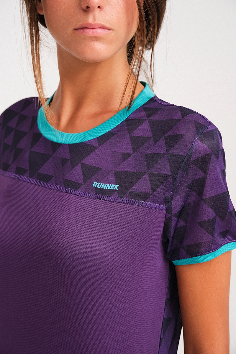 Camiseta Manga Corta Sky Mujer Deep Purple Con Turquesa D