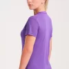 Camiseta Manga Corta Plain Morada Neon Mujer E