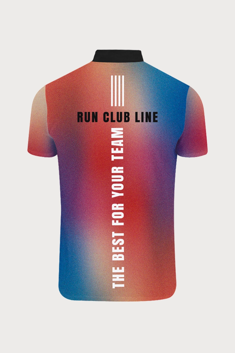 Polo manica corta con cerniera personalizzabile per team sportivi 01