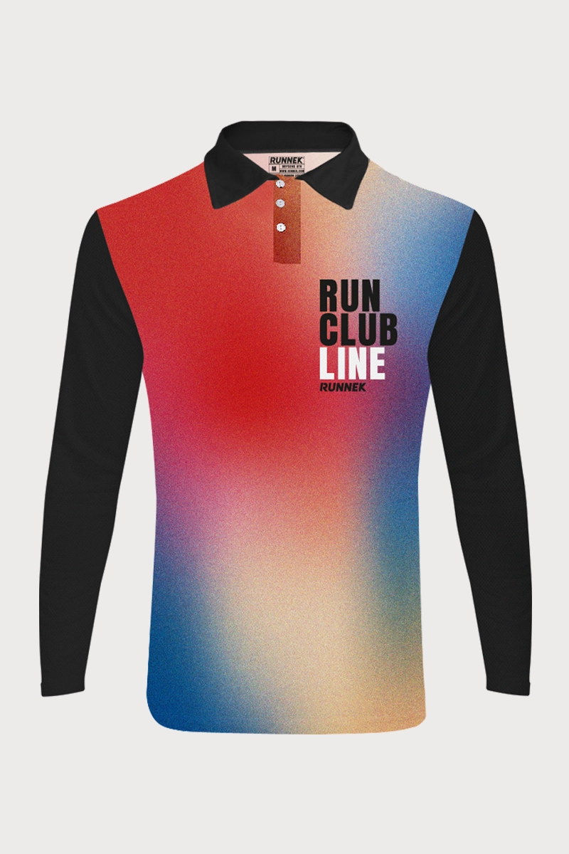 Polo manica lunga con bottoni personalizzabile per team sportivi 02