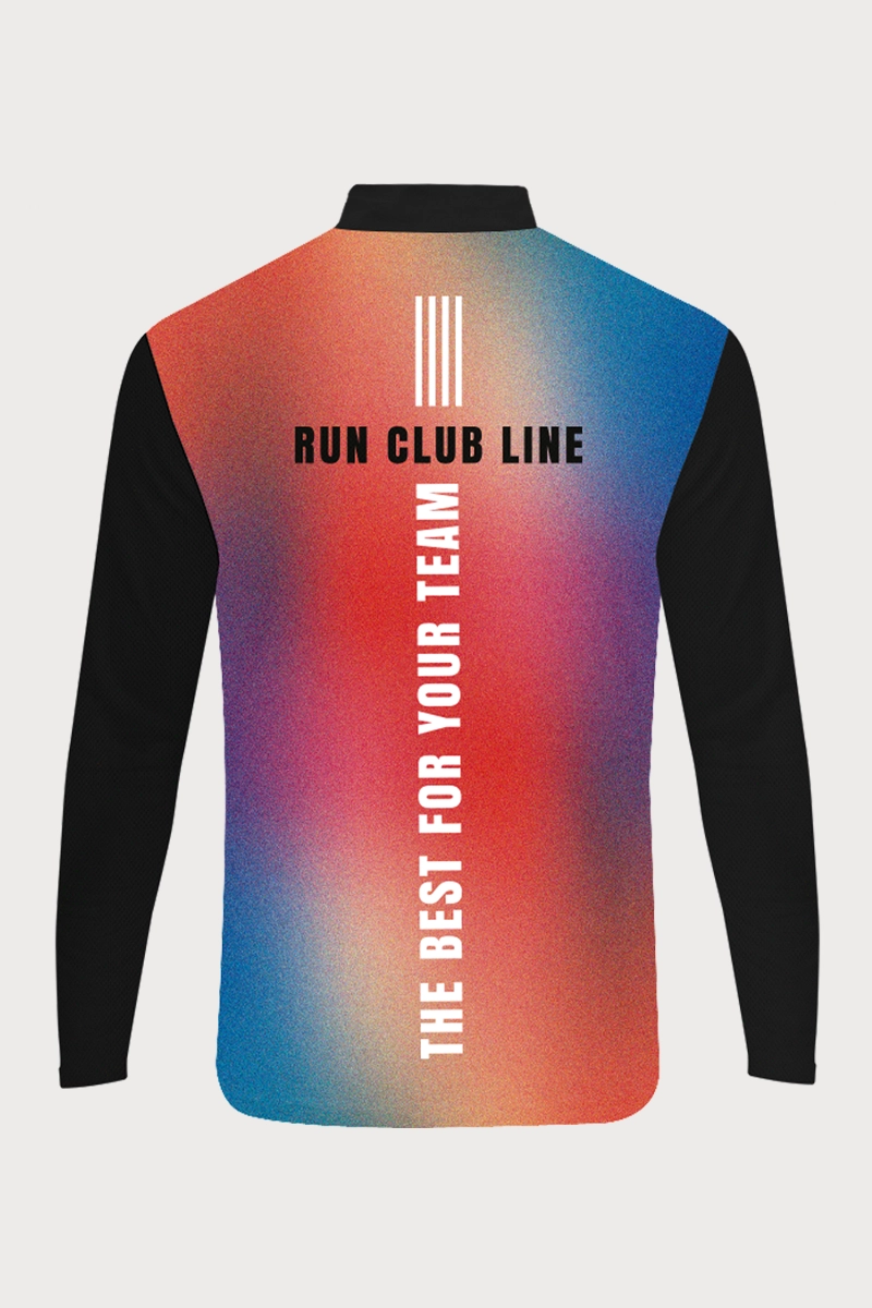 Polo manica lunga con cerniera personalizzabile per team sportivi 01